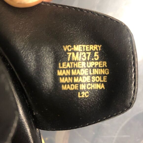 Vince Camuto Meterry Womens Adjustable Wedge Sandals Black Leather Upper Size 7M - Picture 12 of 13
